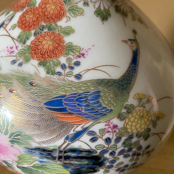 Japanese Shibata Peacock vase - Picture 7 of 9